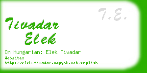 tivadar elek business card